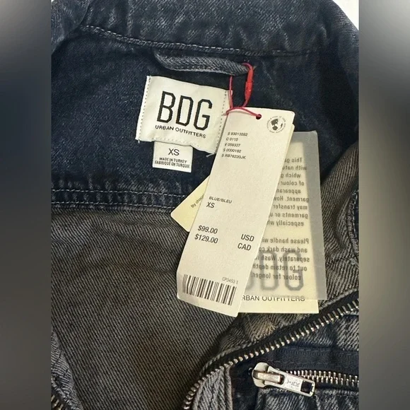 New Urban Outfitters BDG Jean Jacket Sz XS - Picture 2 of 3